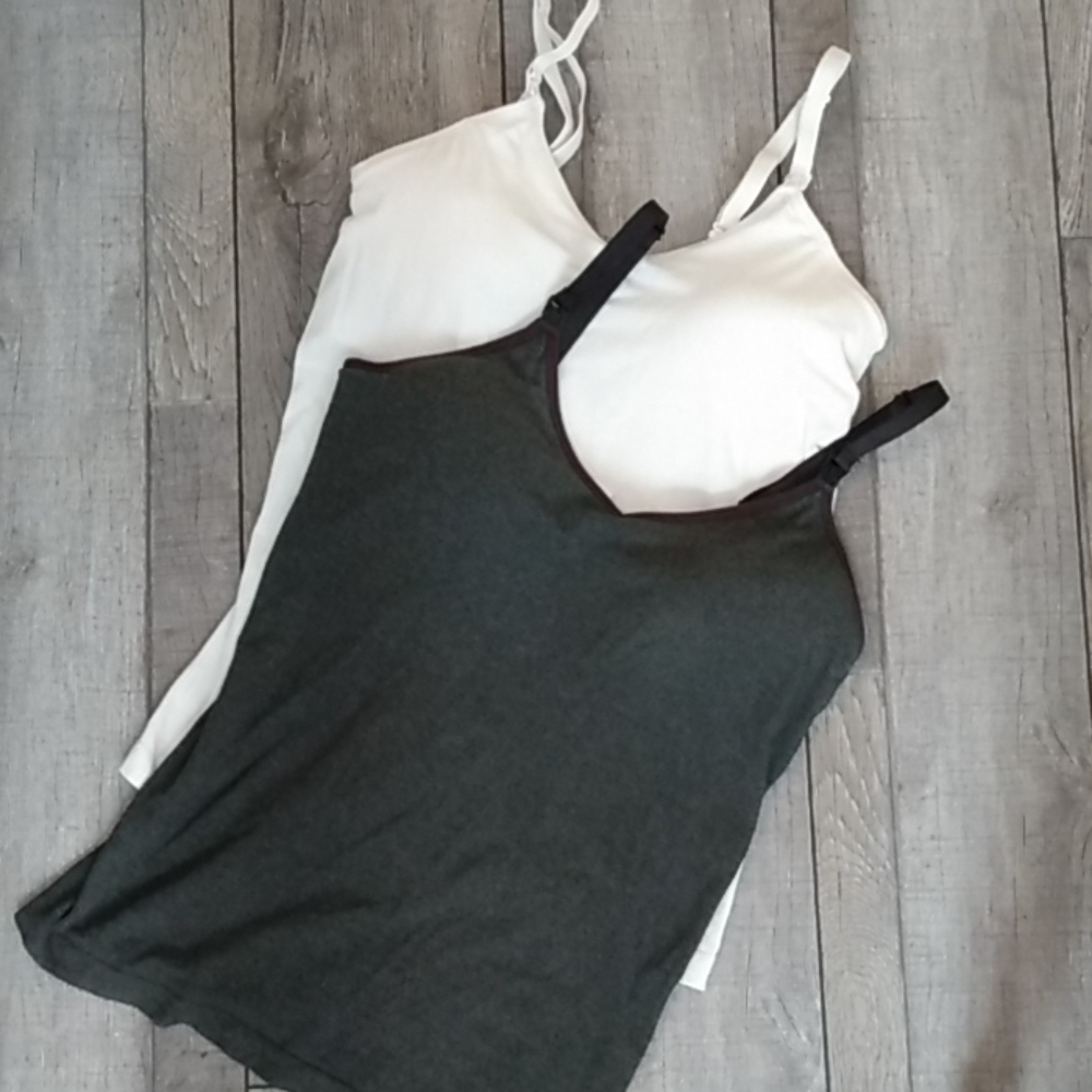 Nursing tanks with padded bra